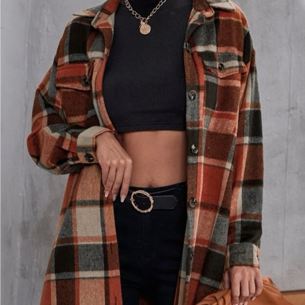 Long Plaid Coat